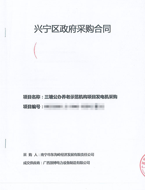 南宁三塘公办养老示范机构项目100千瓦柴油发电机组